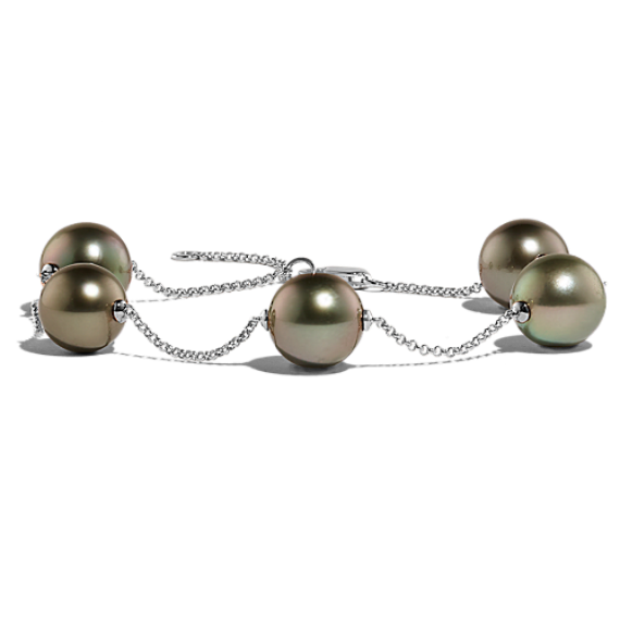 9mm Cultured Tahitian Pearl Station Bracelet