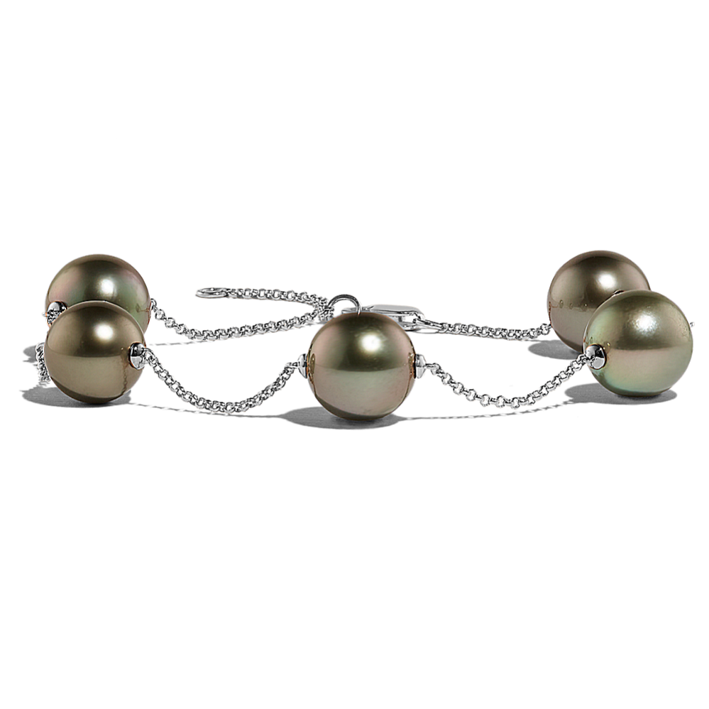 9mm Cultured Tahitian Pearl Station Bracelet