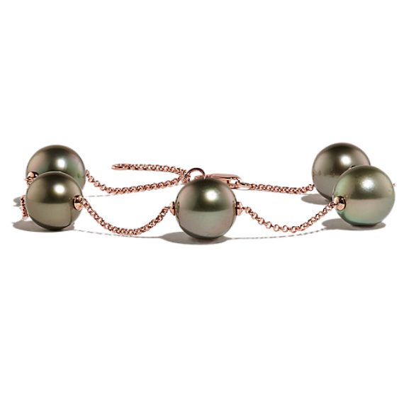 9mm Cultured Tahitian Pearl Station Bracelet