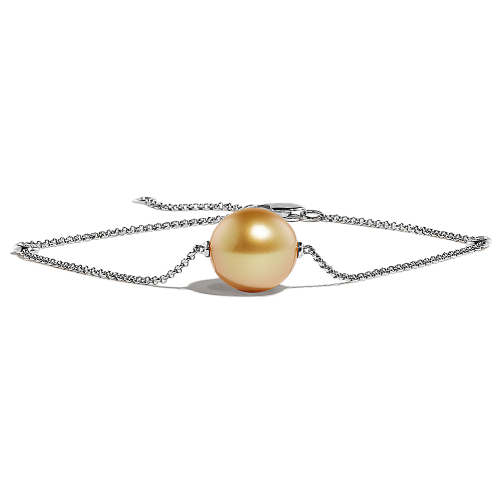 9mm Cultured South Sea Pearl & Diamond Bracelet