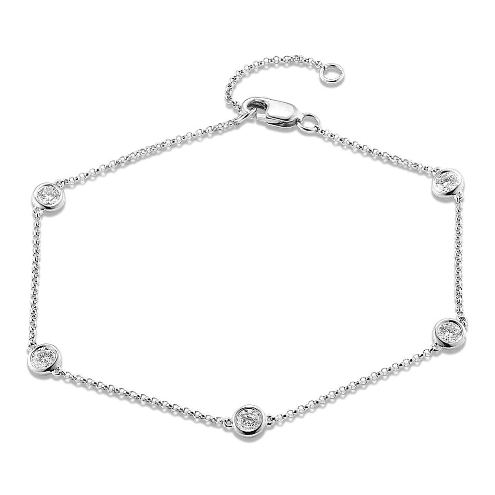 0.45 tcw Bezel-Set Diamond Station Bracelet