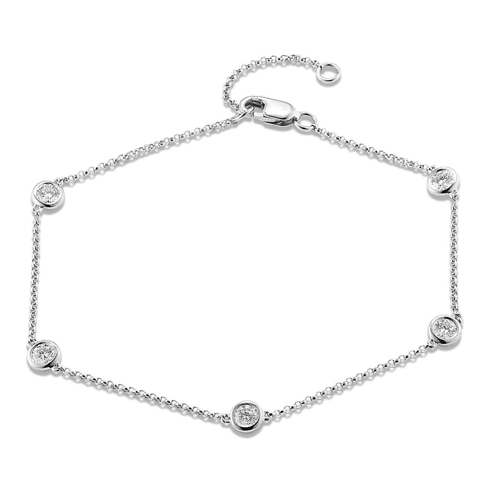 Bezel-Set 0.45 tcw Diamond Station Bracelet