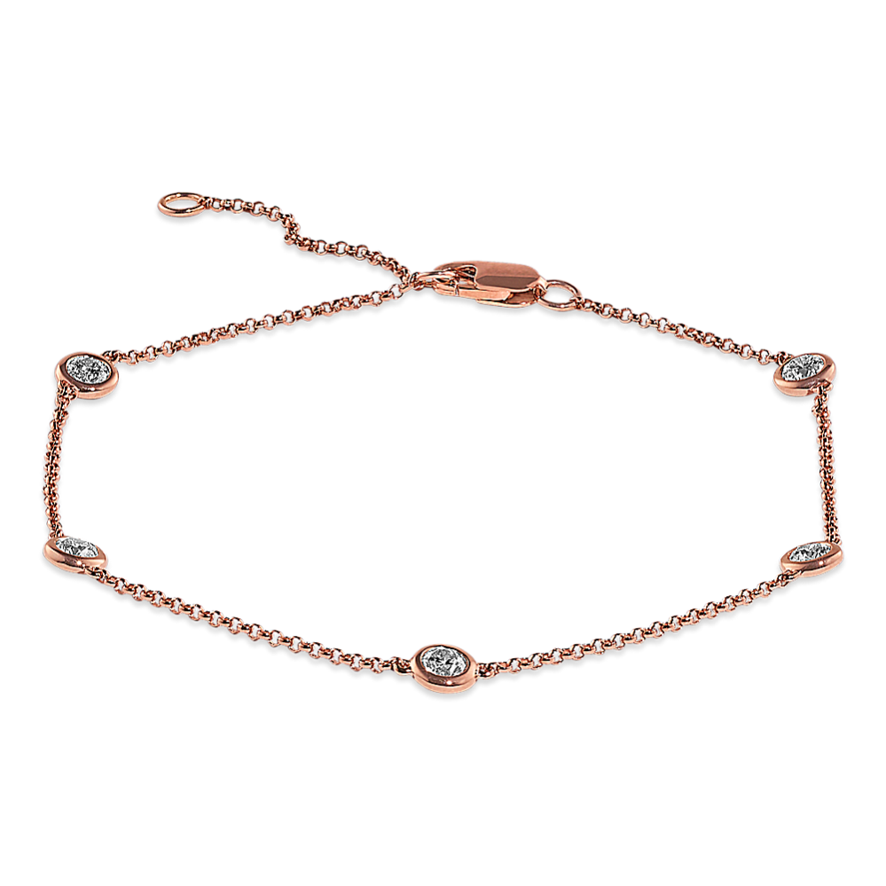 Bezel-Set 0.45 tcw Diamond Station Bracelet