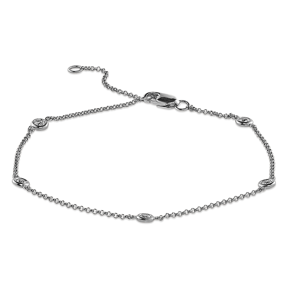 Bezel-Set 0.20 tcw Diamond Station Bracelet