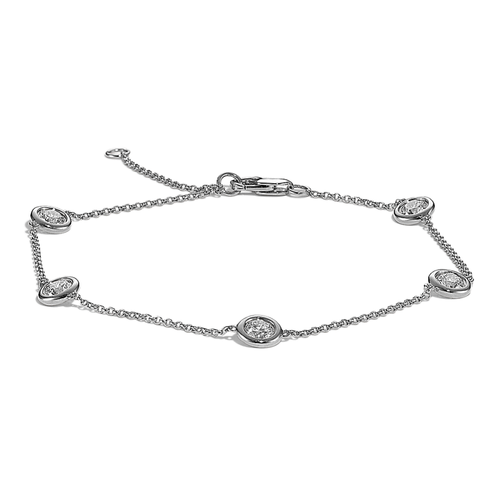 0.90 tcw Bezel-Set Diamond Station Bracelet