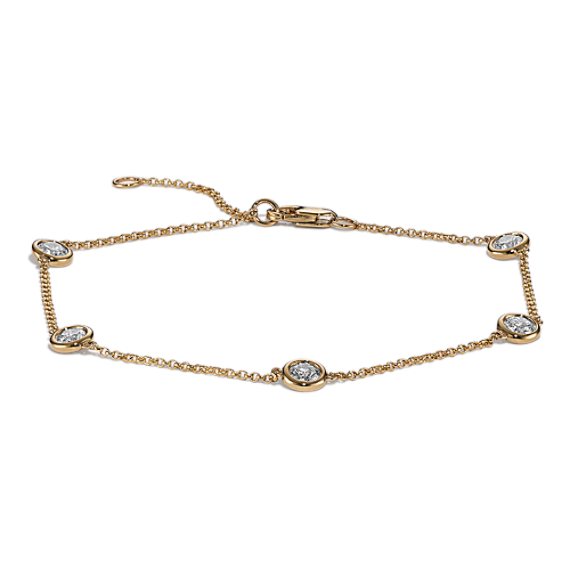 Bezel-Set 0.70 tcw Diamond Station Bracelet