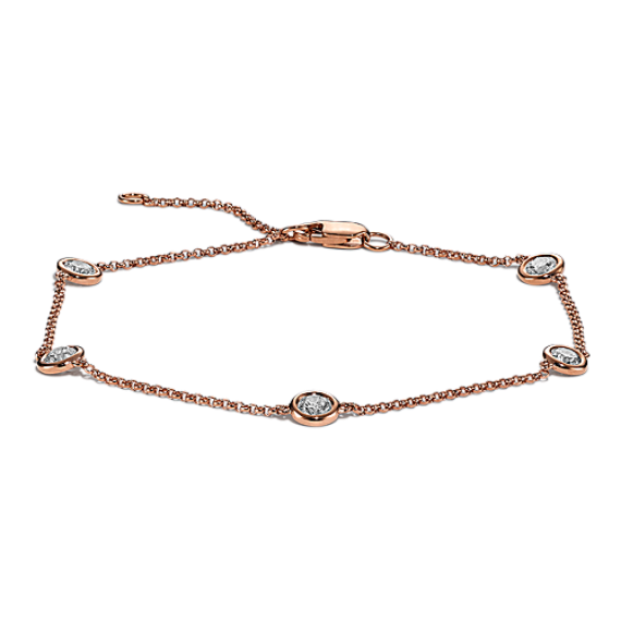 Bezel-Set 0.70 tcw Diamond Station Bracelet