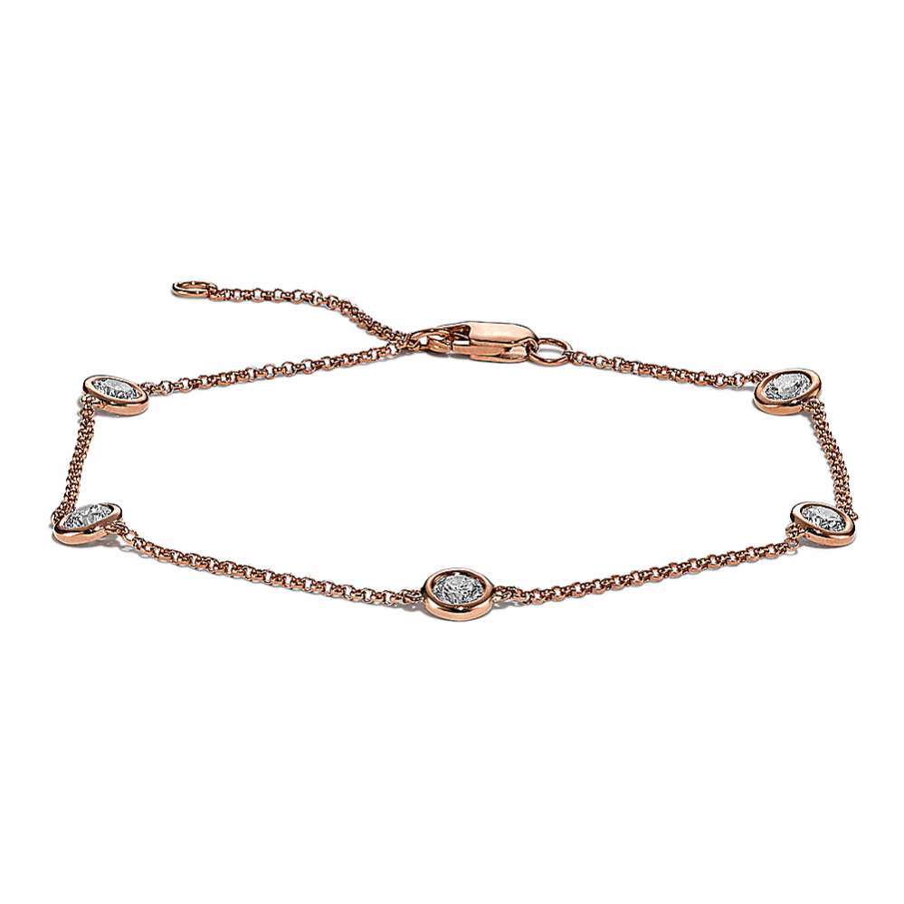 Bezel-Set 0.70 tcw Diamond Station Bracelet
