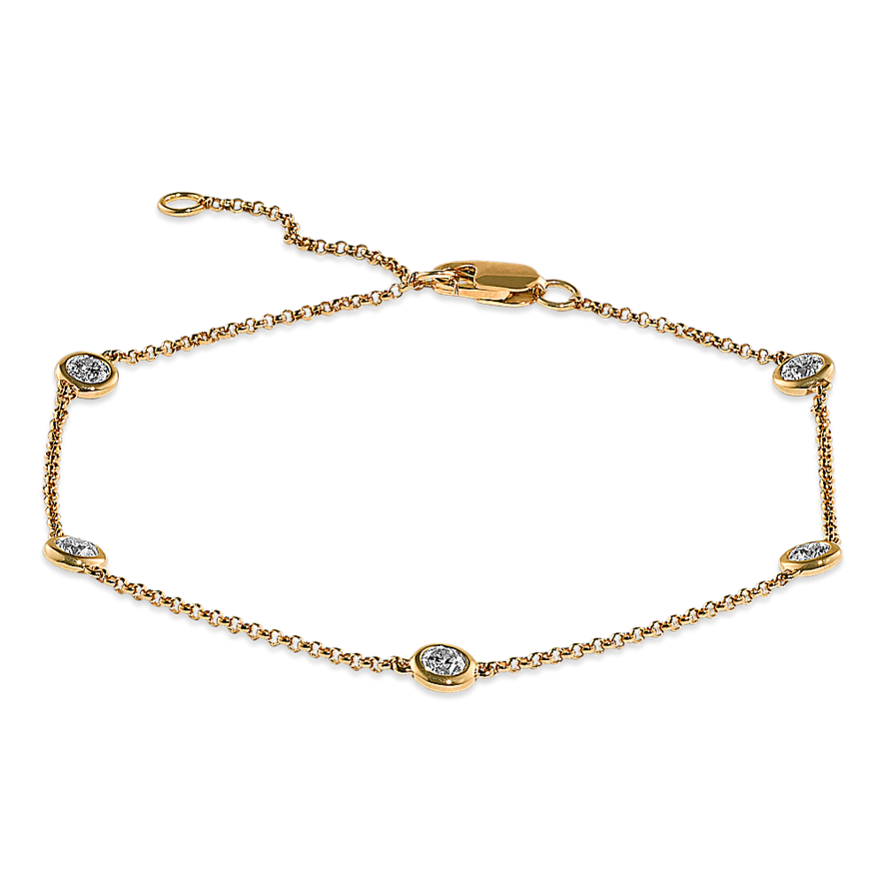 Bezel-Set 0.45 tcw Diamond Station Bracelet