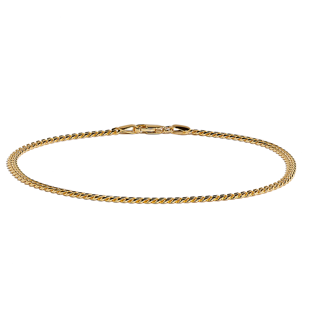 9in 14K Yellow Gold Curb Chain Bracelet (2.8mm)