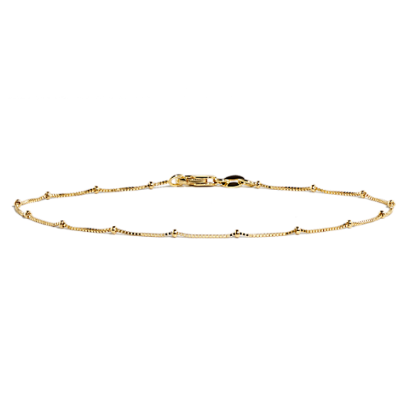 7.5'' 14K Yellow Gold Satellite Box Chain Bracelet