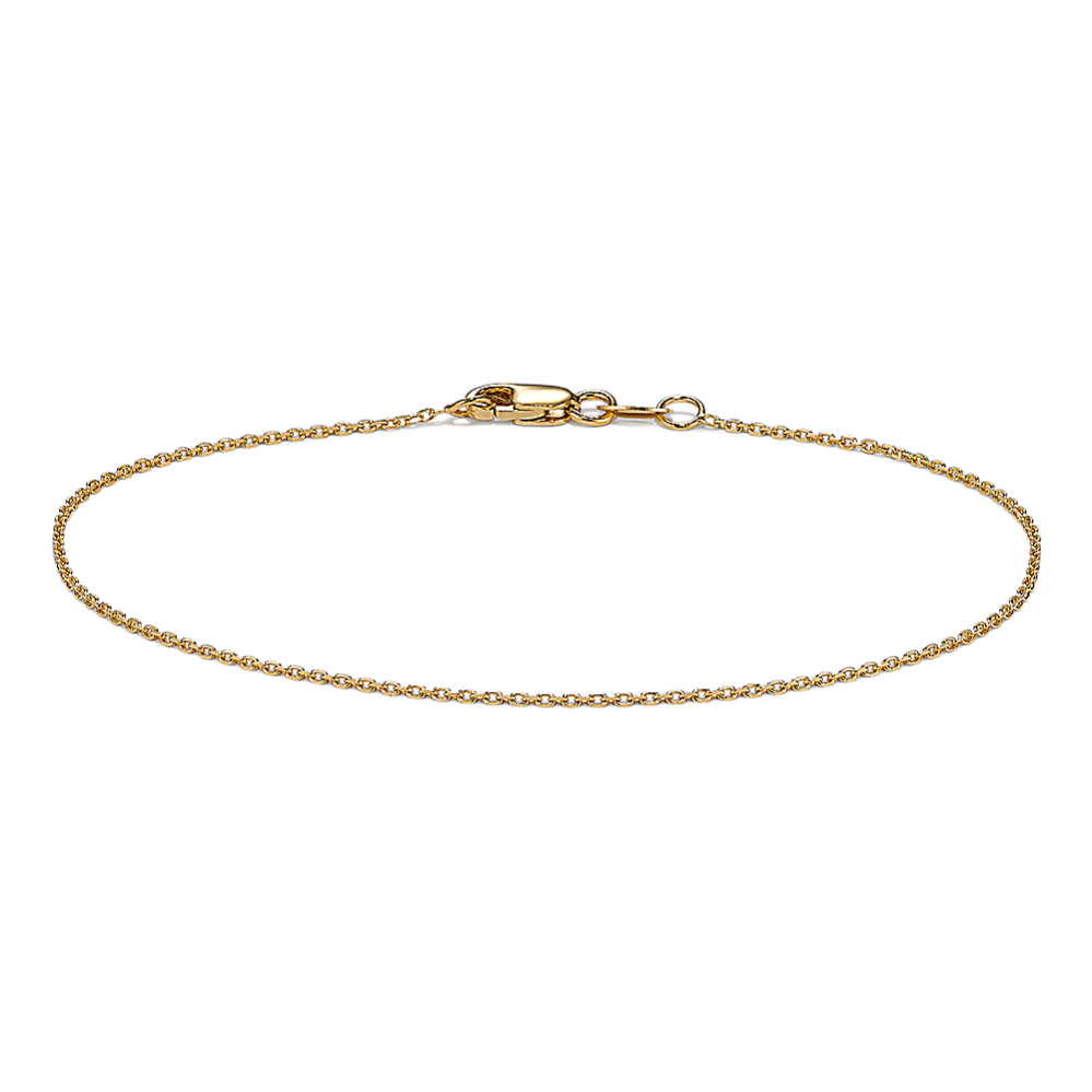 Diamond Cut Cable Chain Bracelet in 14K Yellow Gold (7.5 in) | Shane Co.