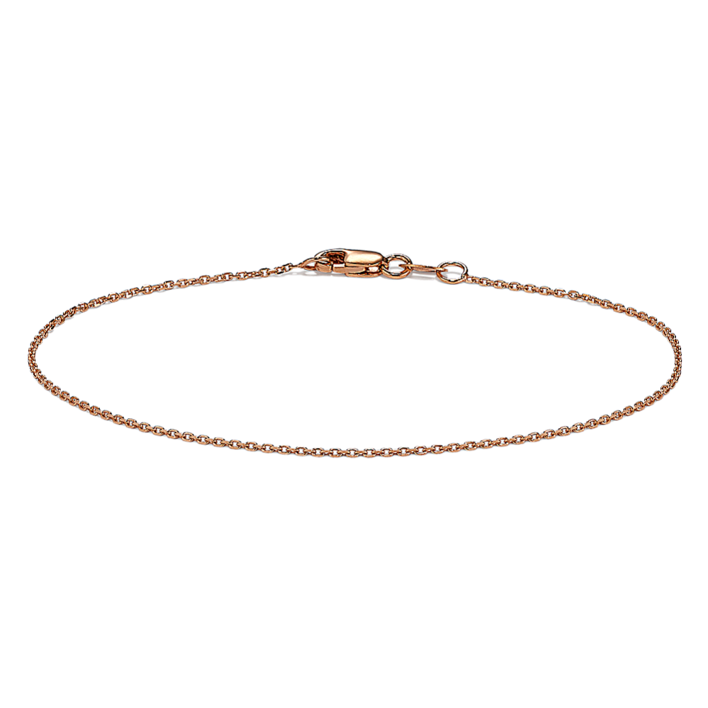 Diamond Cut Cable Chain Bracelet in 14K Rose Gold (7.5 in)