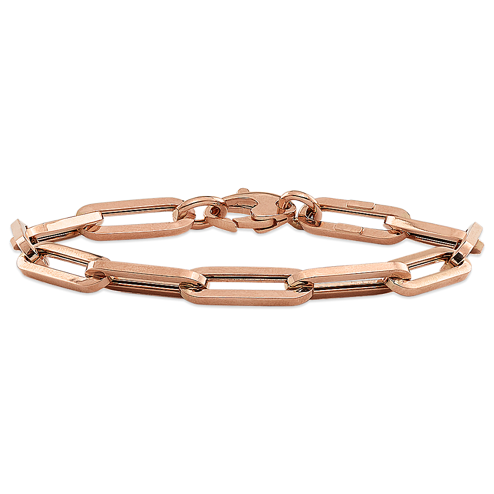 Paperclip Bracelet in 14K Rose Gold (7.5 in) Shane Co.