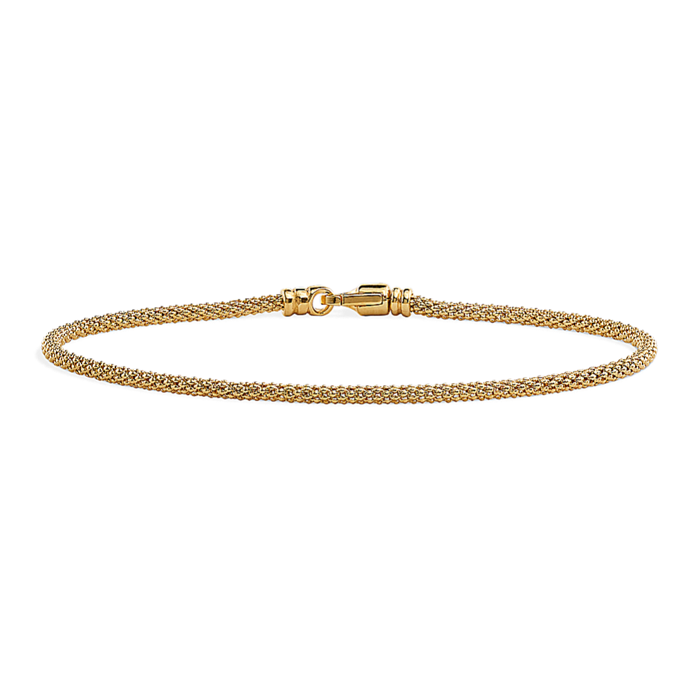 7.5'' 14K Gold Popcorn Chain Bracelet (2.2mm)
