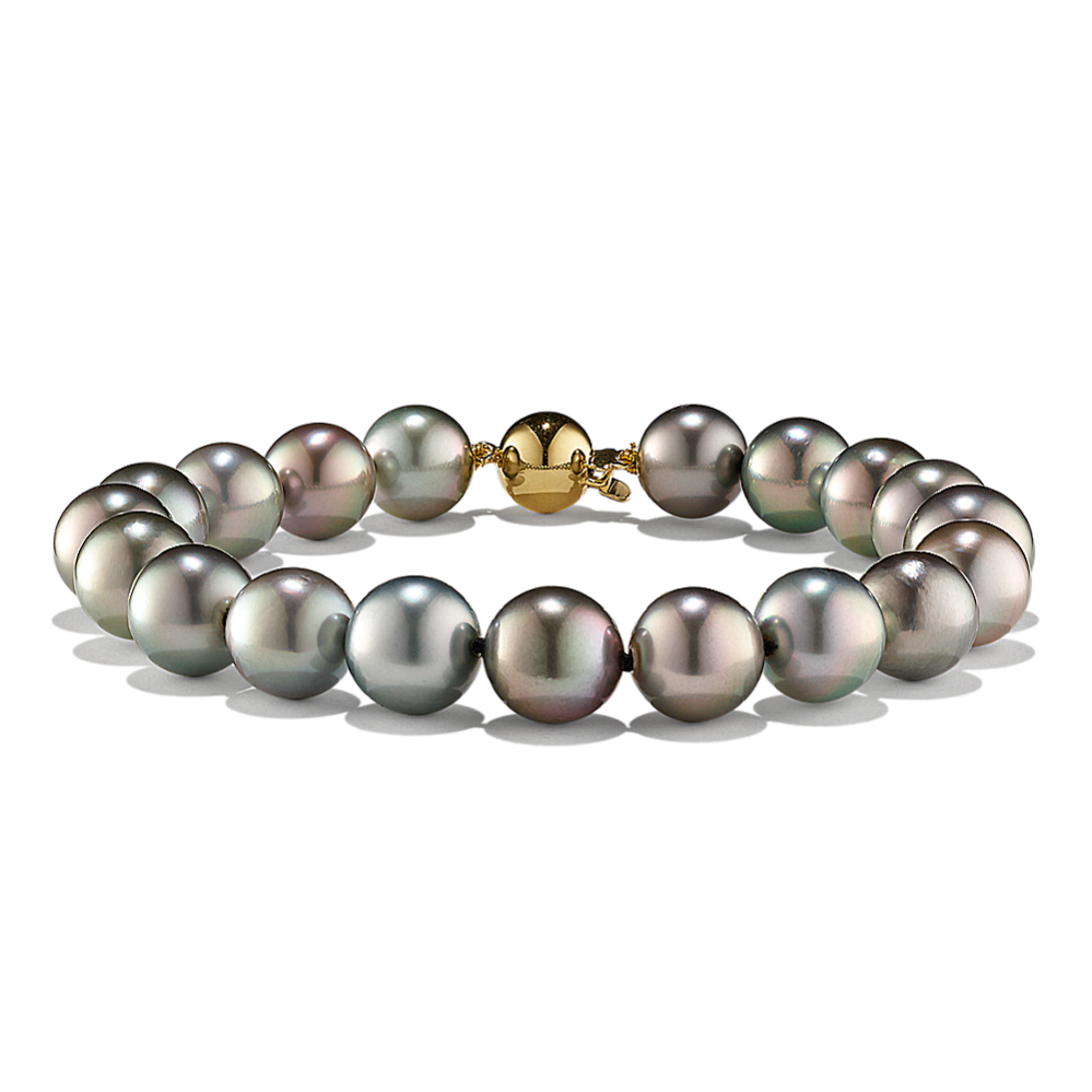 9mm Cultured Silver Tahitian Pearl Bracelet (8'')