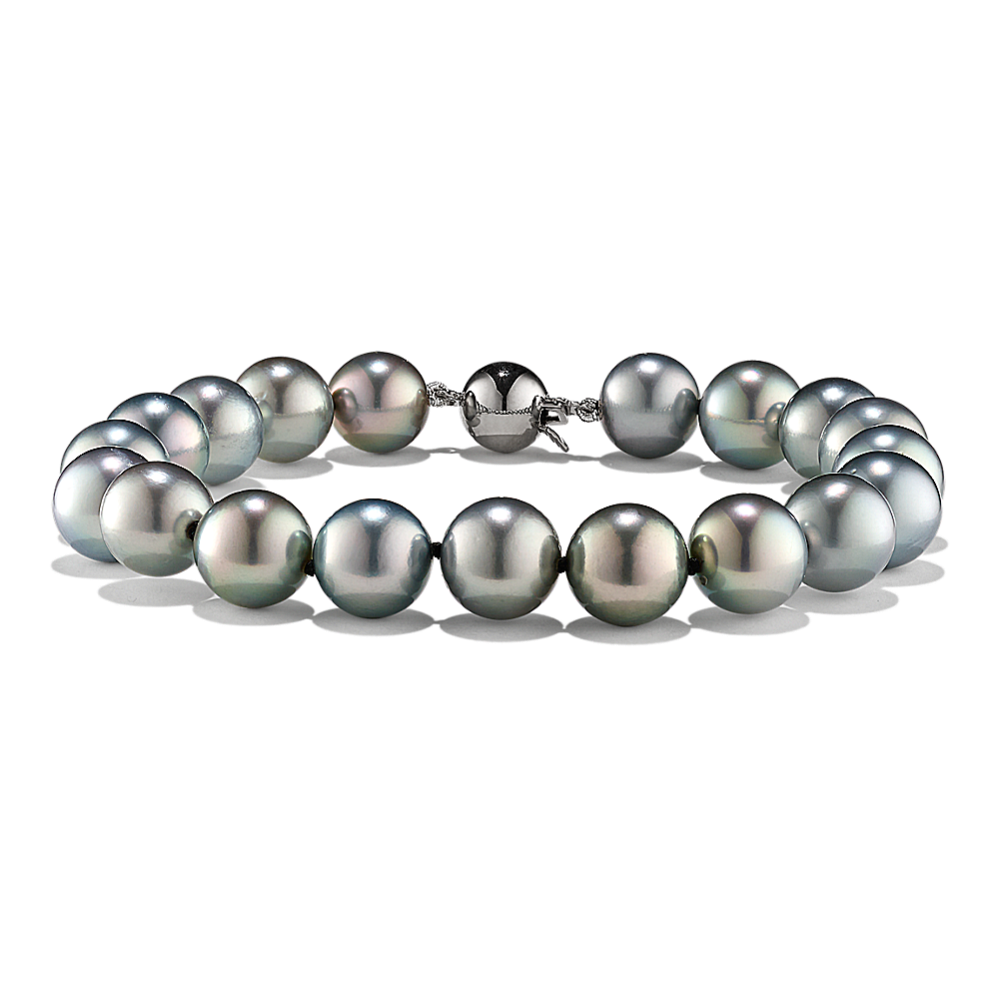9mm Cultured Silver Tahitian Pearl Bracelet (8'')