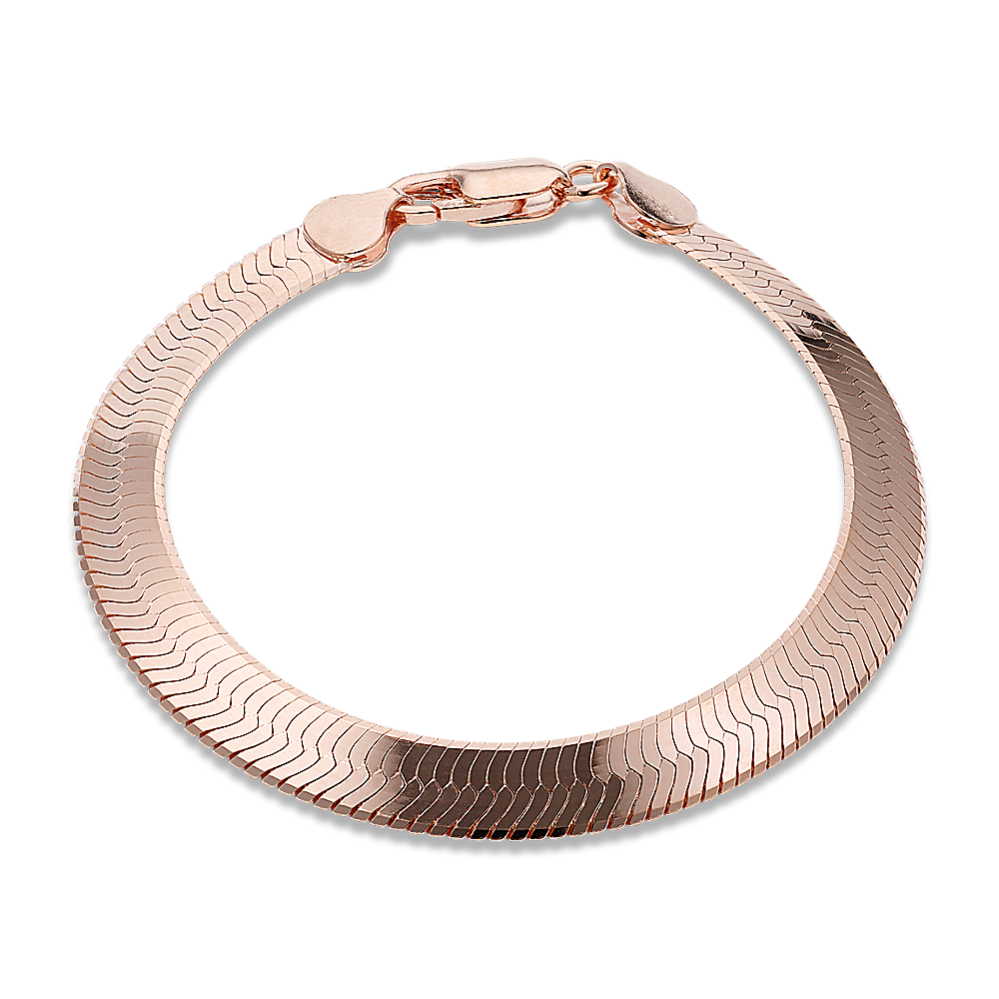 14K Gold Vermeil Herringbone Chain Bracelet (8mm)