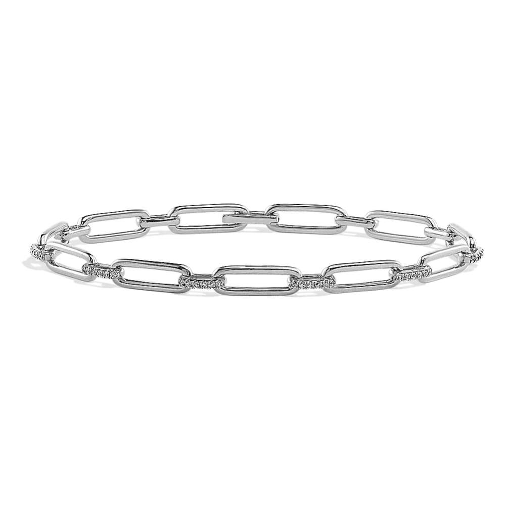 Diamond Paperclip Chain Bracelet