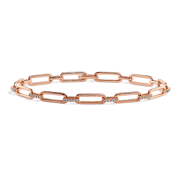 Diamond Paperclip Chain Bracelet