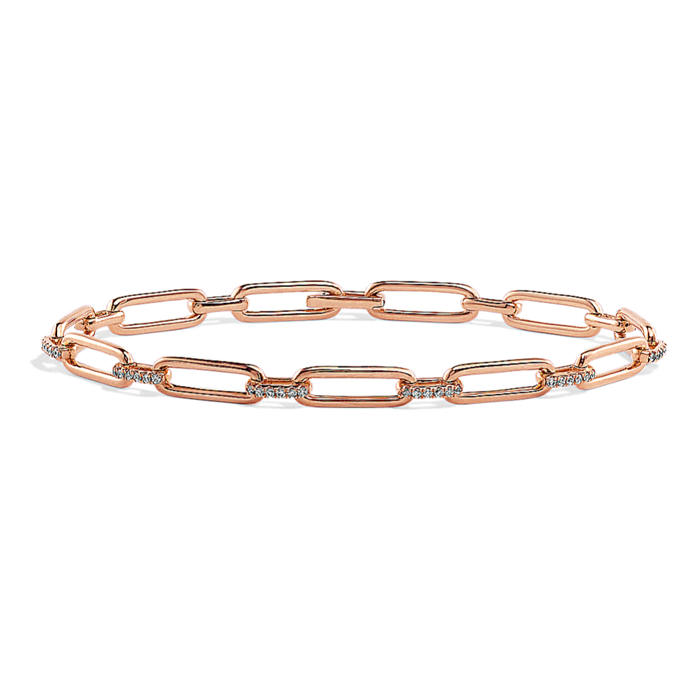 Diamond Paperclip Chain Bracelet