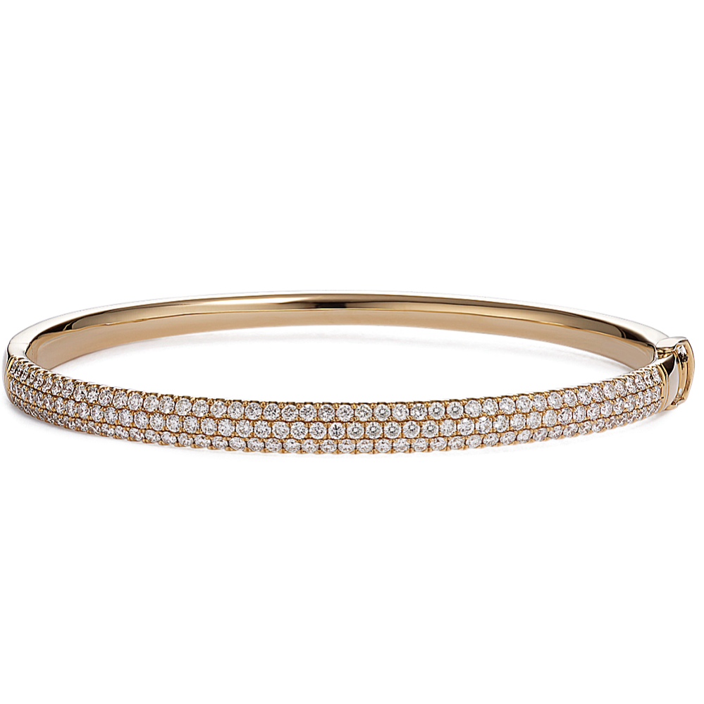 2 ct. 3-Row Diamond Bangle Bracelet (7 in)
