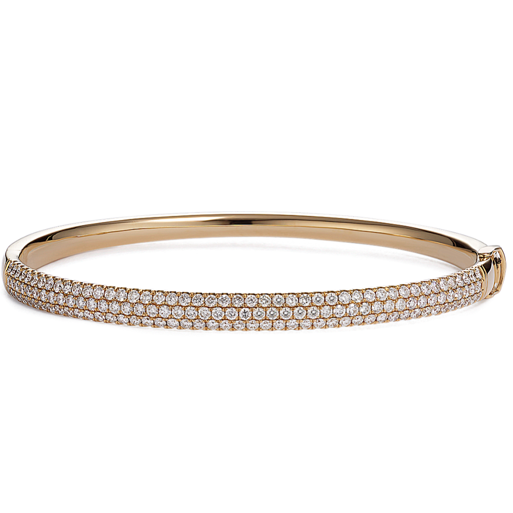 2 ct. 3-Row Diamond Bangle Bracelet (7'')