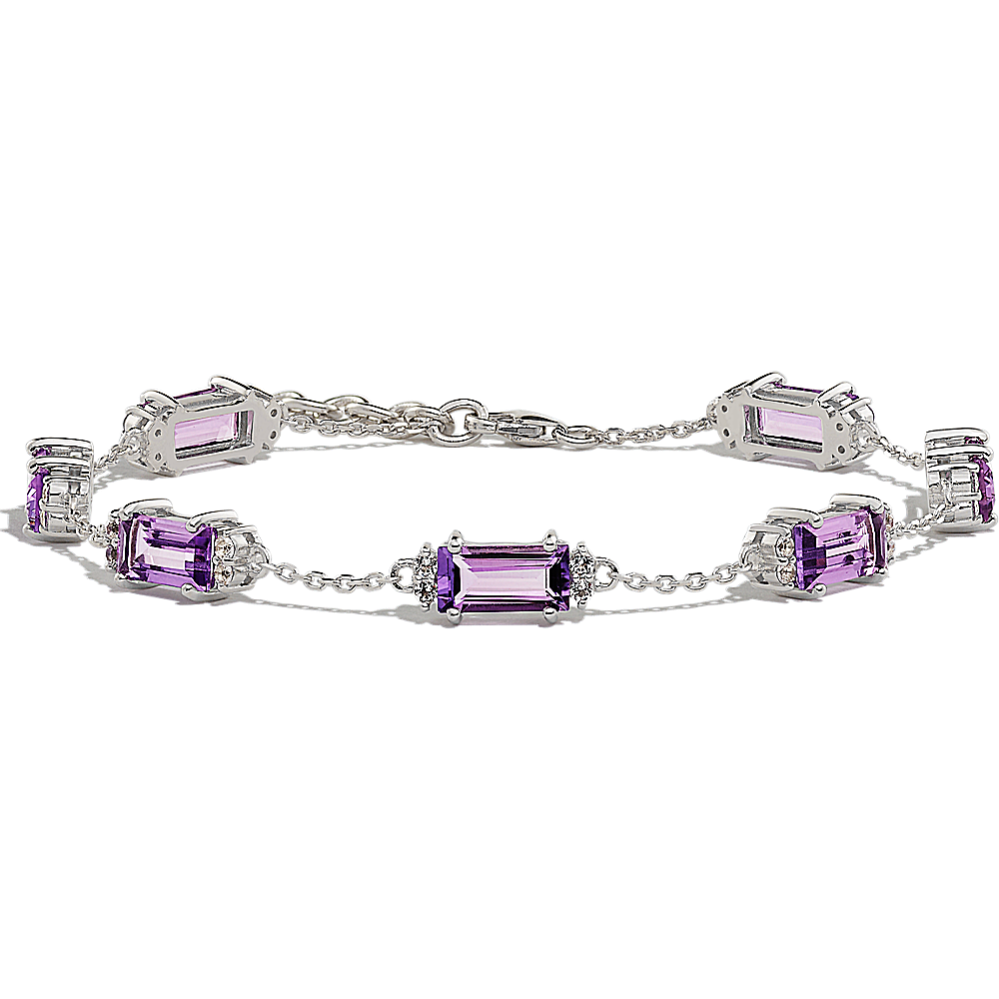 Store Diamond and Amethyst 8 Inch Bracelets