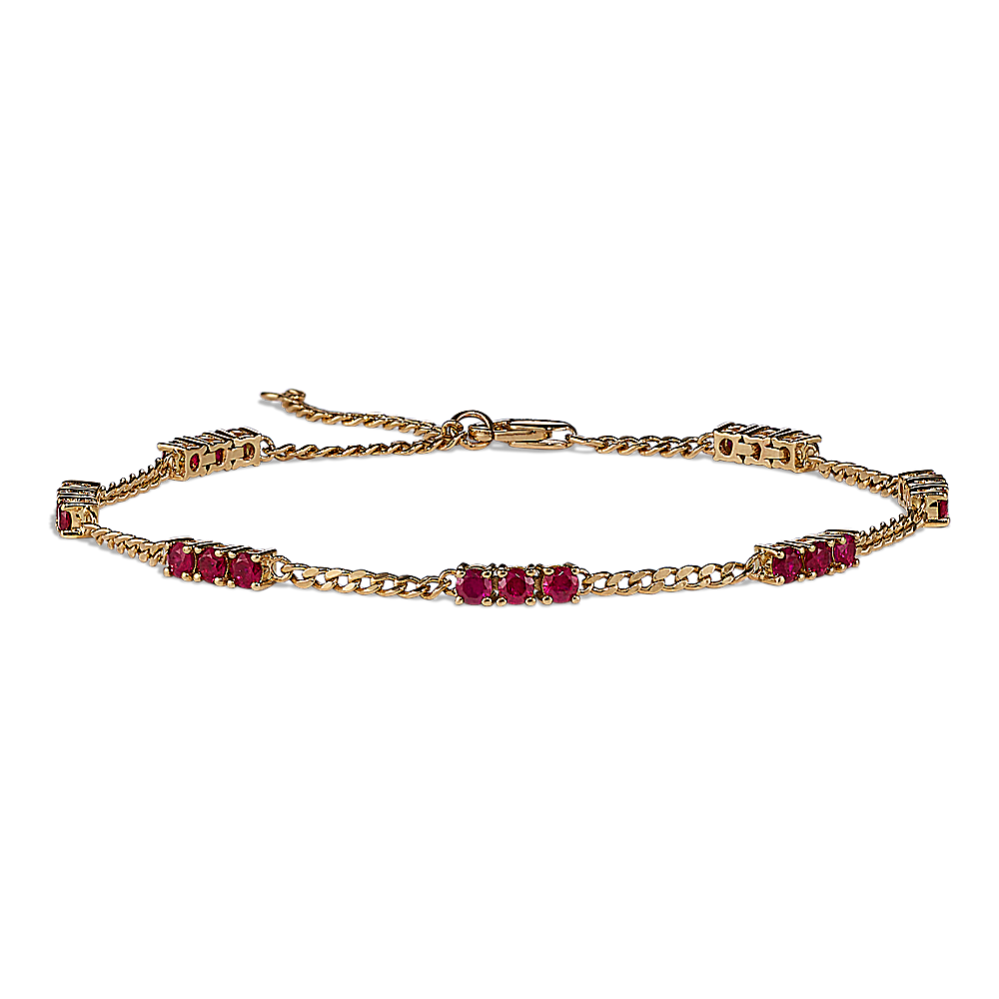 Ruby Bracelet in 14K Yellow Gold (8 in)