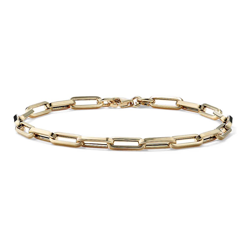 7.5'' 14K Yellow Gold Paperclip Bracelet