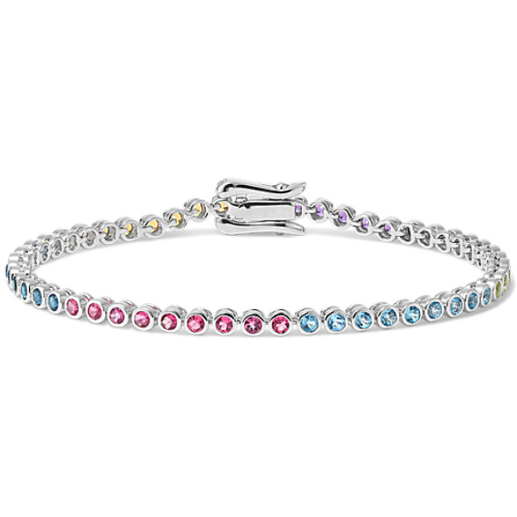 Colorful Gemstone Tennis Bracelet (7.5 in)