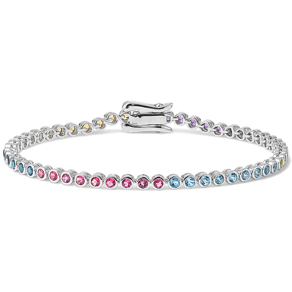 Colorful Gemstone Tennis Bracelet (7.5 in)