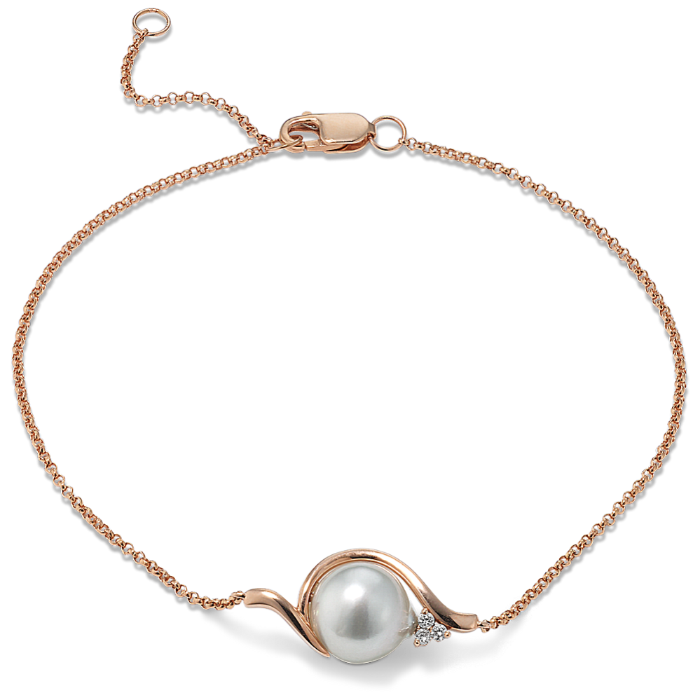 Cultured Blue Akoya Pearl Cradle Bracelet