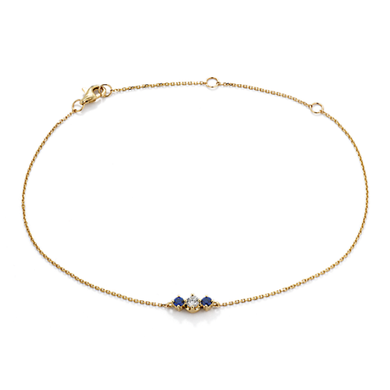 Three-Stone Diamond & Sapphire Bracelet