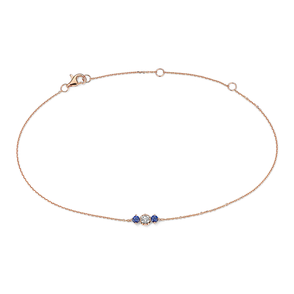 Three-Stone Diamond & Sapphire Bracelet