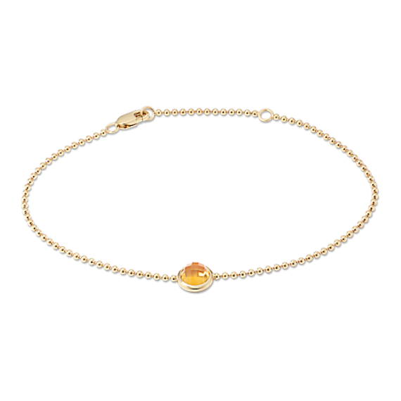 Bezel-Set Round Citrine Bracelet