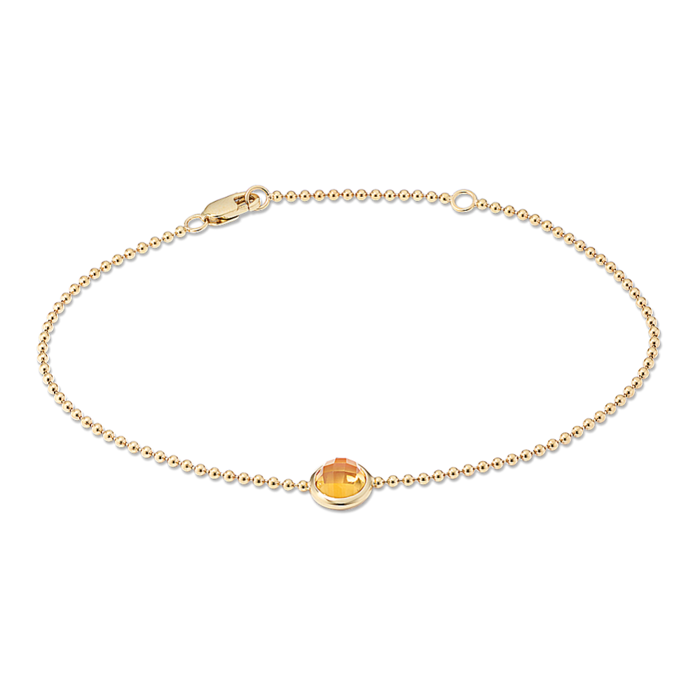 Bezel-Set Round Citrine Bracelet