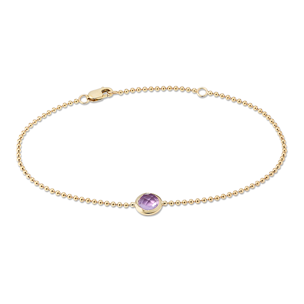 Bezel-Set Round Amethyst Bracelet
