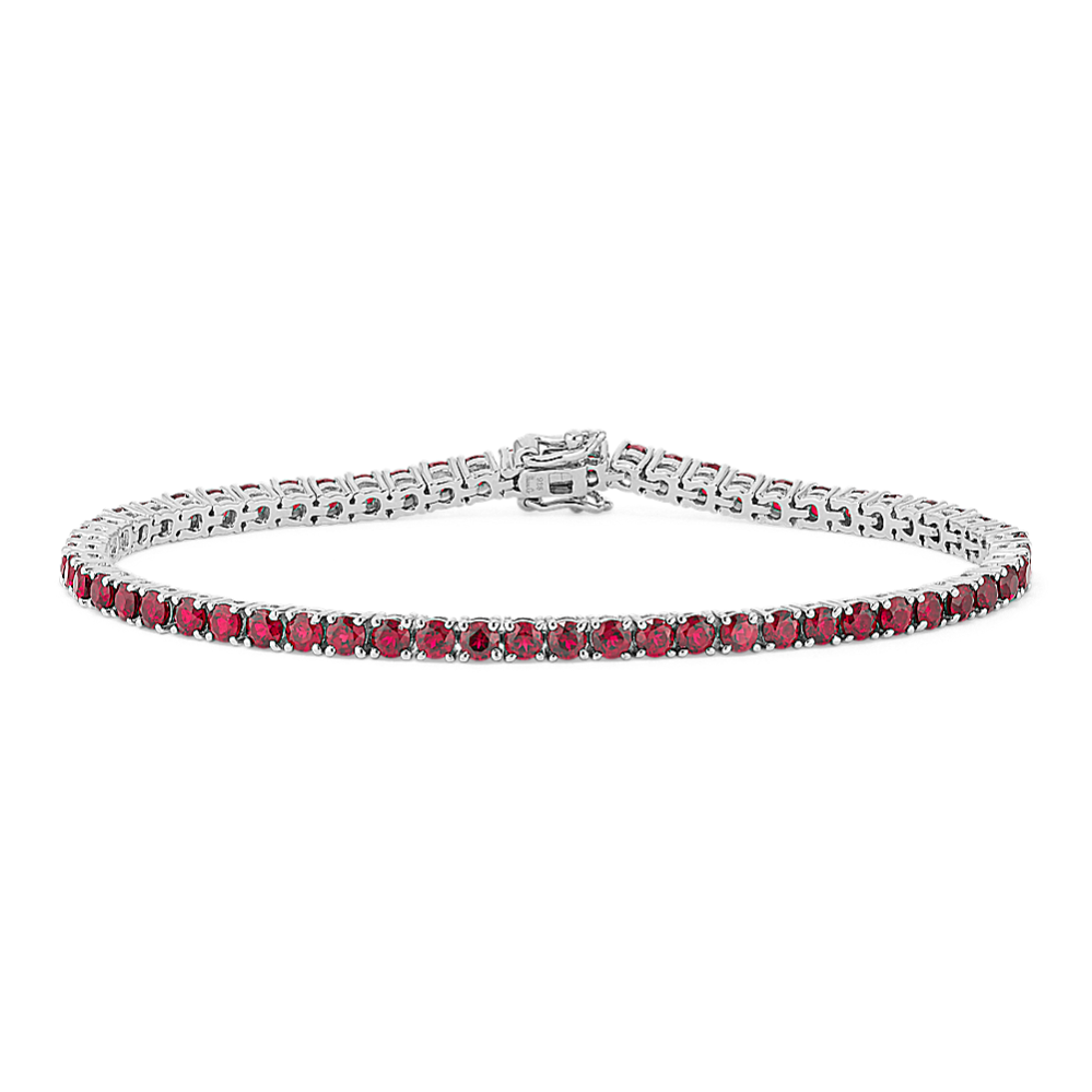 Garnet Tennis Bracelet in Sterling Silver