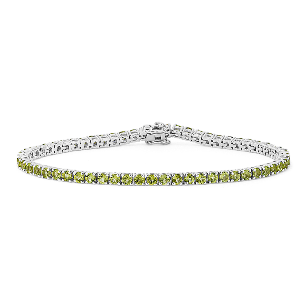 Peridot Tennis Bracelet in Sterling Silver