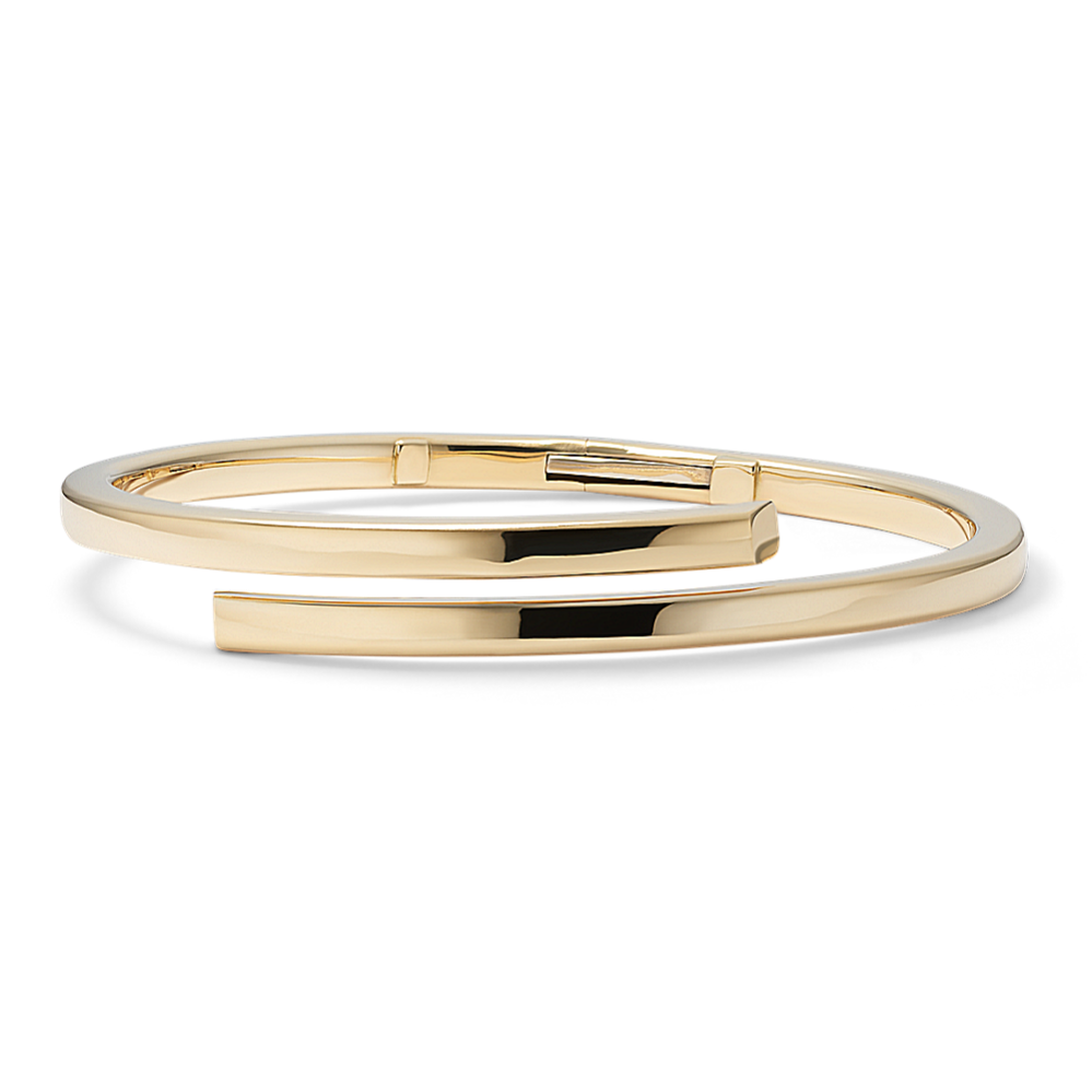 14K Yellow Gold Bypass Bangle Bracelet