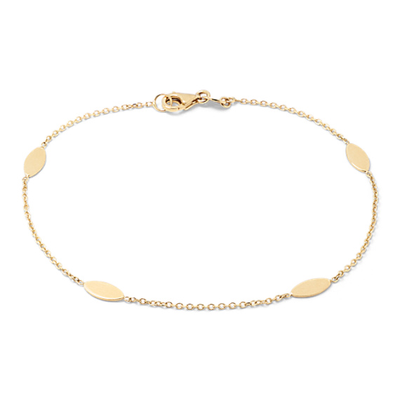 14K Yellow Gold Mirror Cable Chain Bracelet