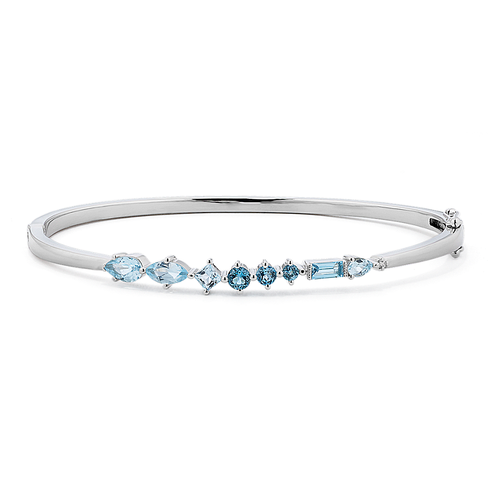 Blue topaz deals bangle bracelet