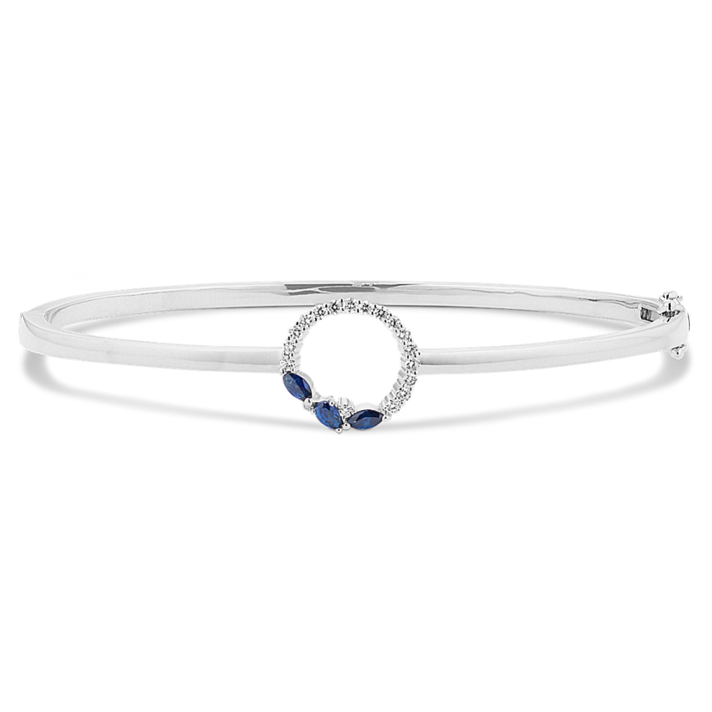 Midnight Blue & White Sapphire Circle Bracelet