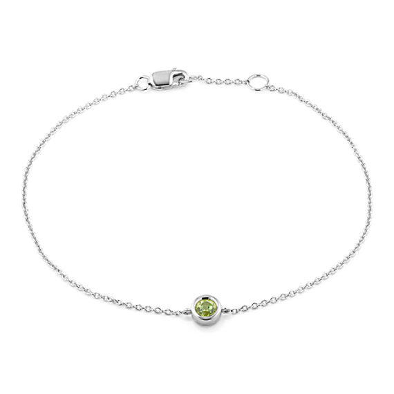 Bezel-Set Peridot Bracelet - Sterling Silver