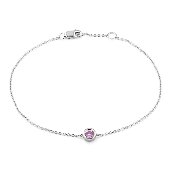 Bezel-Set Pink Sapphire Bracelet - Sterling Silver