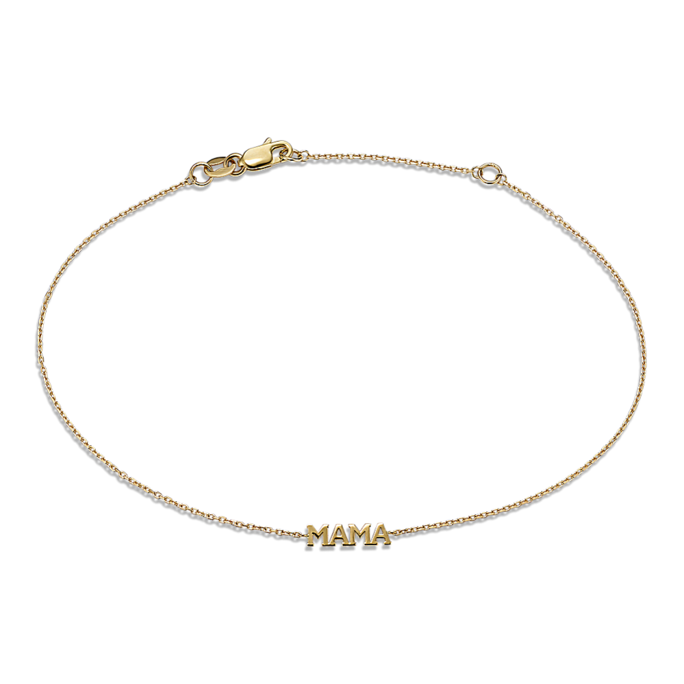 14K Yellow Gold Mama Bracelet Shane Co.