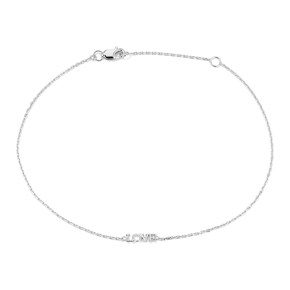 14K White Gold Love Bracelet Shane Co