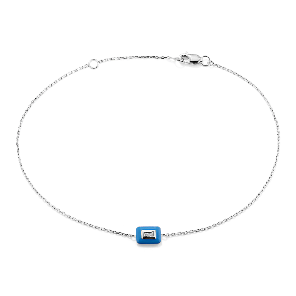 Baguette Sapphire & Blue Enamel Bracelet