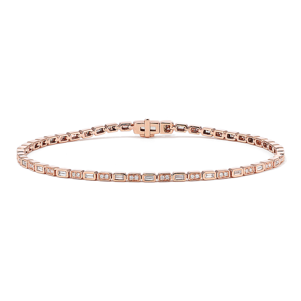 Alternating Baguette Diamond Tennis Bracelet